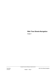 Web Time Sheets-Navigation Chapter 1  Time Entry