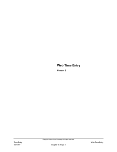 Web Time Entry Chapter 2 Time Entry