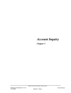 Account Inquiry Chapter 5 Department Administrator 11.5.10