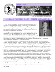 A MESSAGE FROM THE CHAIR – ROBERT B. ENRIGHT, JR.