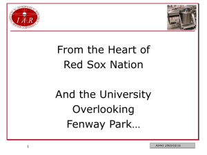 From the Heart of Red Sox Nation And the University Overlooking