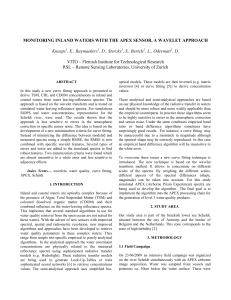 MONITORING INLAND WATERS WITH THE APEX SENSOR, A WAVELET APPROACH  Knaeps