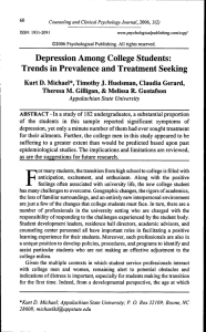 Depression Among College Students: Trends in Prevalence and Treatment Seeking
