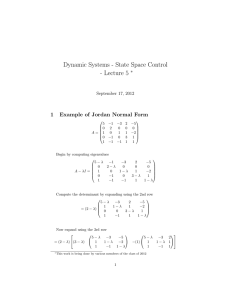 Dynamic Systems - State Space Control - Lecture 5 1