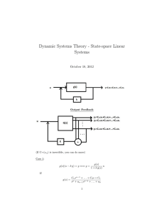 Dynamic Systems Theory - State-space Linear Systems October 18, 2012