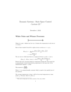 Dynamic Systems - State Space Control - Lecture 23 ∗