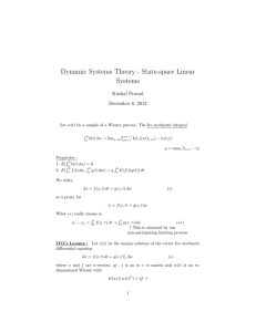 Dynamic Systems Theory - State-space Linear Systems Kushal Prasad December 6, 2012