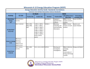 Wisconsin K-12 Energy Education Program (KEEP) Energy Education Activity Guide CC Math NGSS