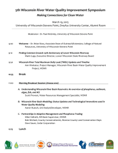 5th Wisconsin River Water Quality Improvement Symposium March 19, 2015