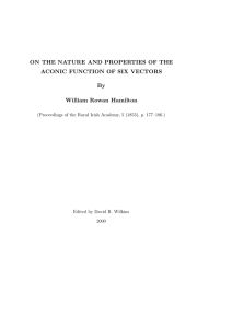 ON THE NATURE AND PROPERTIES OF THE By William Rowan Hamilton