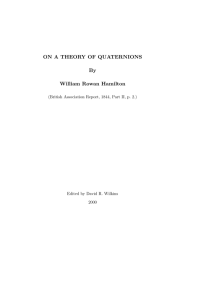 ON A THEORY OF QUATERNIONS By William Rowan Hamilton