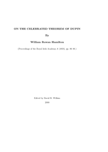 ON THE CELEBRATED THEOREM OF DUPIN By William Rowan Hamilton