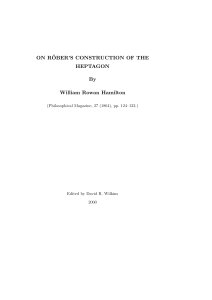 ON R ¨ OBER’S CONSTRUCTION OF THE HEPTAGON By