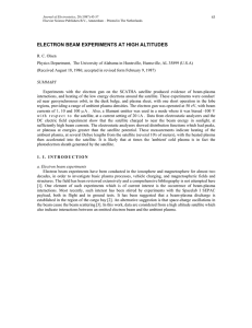 ELECTRON BEAM EXPERIMENTS AT HIGH ALTITUDES