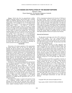 THE HIDDEN ION POPULATION OF THE MAGNETOSPHERE Richard C Olsen