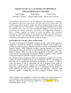 LESSON STUDY AS A LEARNING ENVIRONMENT FOR MATHEMATICS COACHES