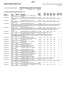 TOTAL EVENTS DISPATCHED:  97 DISPATCHED EVENTS LOG