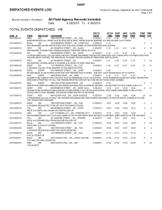 TOTAL EVENTS DISPATCHED:  146 DISPATCHED EVENTS LOG