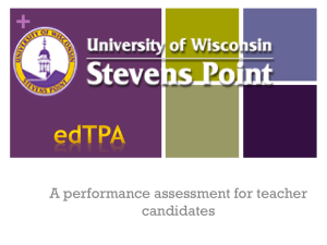 + A performance assessment for teacher candidates
