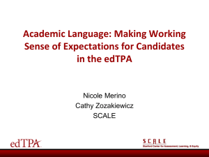 Academic Language: Making Working Sense of Expectations for Candidates in the edTPA