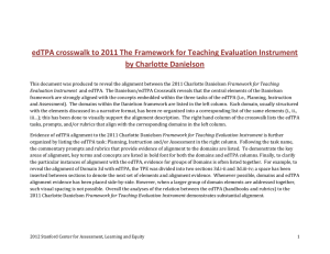 edTPA crosswalk to 2011 The Framework for Teaching Evaluation Instrument