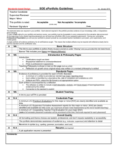 SOE ePortfolio Guidelines Standards-based Design