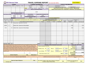 TRAVEL EXPENSE REPORT CODING CLAIMANT INFORMATION CONTACT INFORMATION