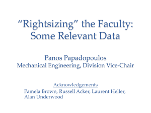“Rightsizing” the Faculty: Some Relevant Data Panos Papadopoulos