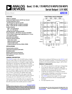 Serial Output 1.8 V ADC AD9239 Quad, 12-Bit, 170 MSPS/210 MSPS/250 MSPS