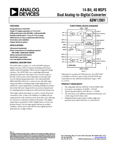 14-Bit, 40 MSPS Dual Analog-to-Digital Converter ADW12001