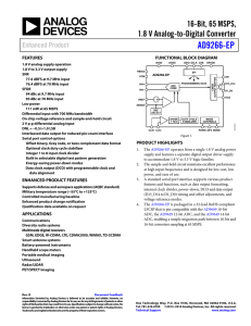 AD9266-EP 16-Bit, 65 MSPS, 1.8 V Analog-to-Digital Converter