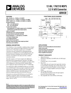 12-Bit, 170/210 MSPS 3.3 V A/D Converter AD9430