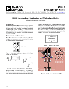 AN-616 APPLICATION NOTE AD9430 Evaluation Board Modifications for XTAL Oscillator Clocking