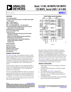 Quad, 12-Bit, 80 MSPS/105 MSPS/ AD9633 Data Sheet