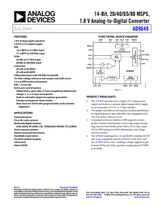 14-Bit, 20/40/65/80 MSPS, 1.8 V Analog-to-Digital Converter AD9649 Data Sheet