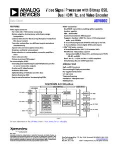 Video Signal Processor with Bitmap OSD, ADV8002 Data Sheet