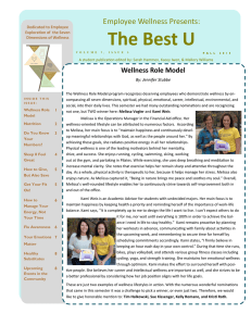 The Best U Employee Wellness Presents: Wellness Role Model By: Jennifer Stubbe
