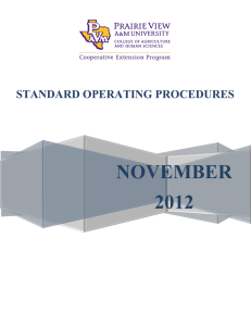 NOVEMBER 2012 STANDARD OPERATING PROCEDURES