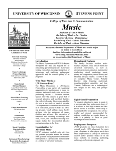 Music STEVENS POINT UNIVERSITY OF WISCONSIN College of Fine Arts &amp; Communication