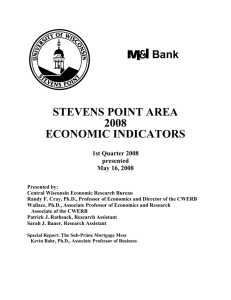 STEVENS POINT AREA 2008 ECONOMIC INDICATORS