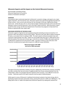 Wisconsin Exports and the Impact  on the Central Wisconsin Economy   