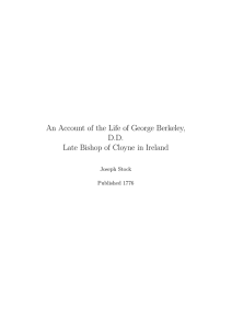 An Account of the Life of George Berkeley, D.D. Joseph Stock