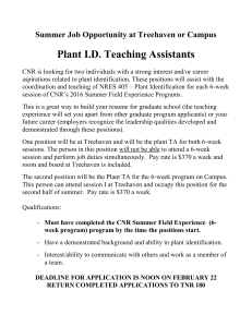Plant I.D. Teaching Assistants Summer Job Opportunity at Treehaven or Campus