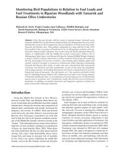 Monitoring Bird Populations in Relation to Fuel Loads and