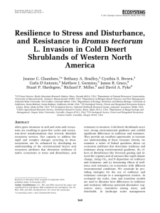 Resilience to Stress and Disturbance, and Resistance to Bromus tectorum