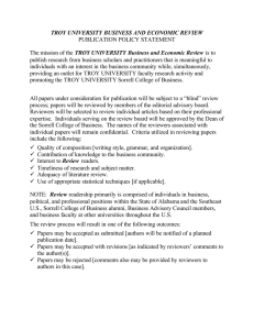 TROY UNIVERSITY BUSINESS AND ECONOMIC REVIEW PUBLICATION POLICY STATEMENT