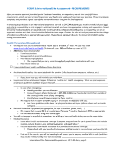FORM 3: International Site Assessment--REQUIREMENTS