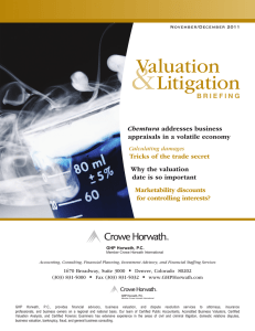 &amp; Valuation Litigation