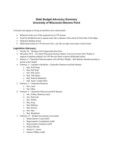 State Budget Advocacy Summary University of Wisconsin-Stevens Point