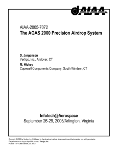 The AGAS 2000 Precision Airdrop System  AIAA-2005-7072 September 26-29, 2005/Arlington, Virginia